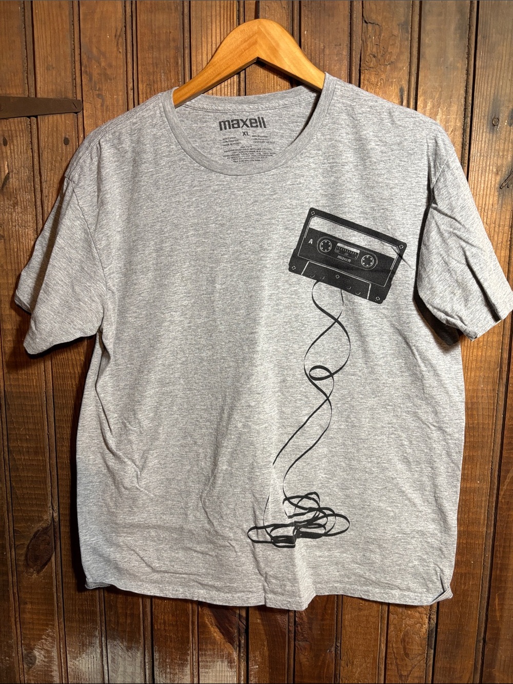 Maxwell Gray Cassette Graphic Tee - Portable Audio Inspired T-Shirt